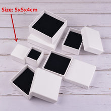 Load image into Gallery viewer, Wholesale 100PCS/lot High Quality Luxury White/Brown/Black/Silver Paper box for Jewelry Ring Packaging Custom printed Brand logo