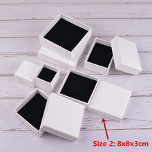 Load image into Gallery viewer, Wholesale 100PCS/lot High Quality Luxury White/Brown/Black/Silver Paper box for Jewelry Ring Packaging Custom printed Brand logo