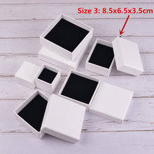 Load image into Gallery viewer, Wholesale 100PCS/lot High Quality Luxury White/Brown/Black/Silver Paper box for Jewelry Ring Packaging Custom printed Brand logo