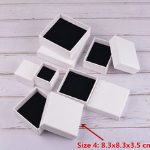 Load image into Gallery viewer, Wholesale 100PCS/lot High Quality Luxury White/Brown/Black/Silver Paper box for Jewelry Ring Packaging Custom printed Brand logo