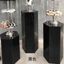 Load image into Gallery viewer, 5pcs Metal hexagon Dessert Table cake flower holder Welcome Area Showcase display stand Luxury birthday Wedding Stage DIY props