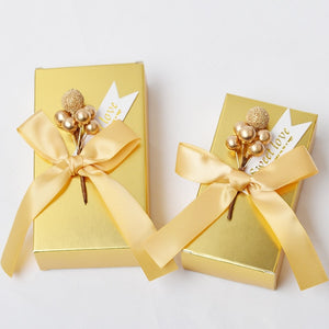 2000pcs/lot  Wedding favor Red golden unique diy bead flower Square paper candy box packaging gifts boxes for guest