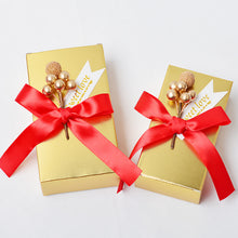 Load image into Gallery viewer, 2000pcs/lot  Wedding favor Red golden unique diy bead flower Square paper candy box packaging gifts boxes for guest