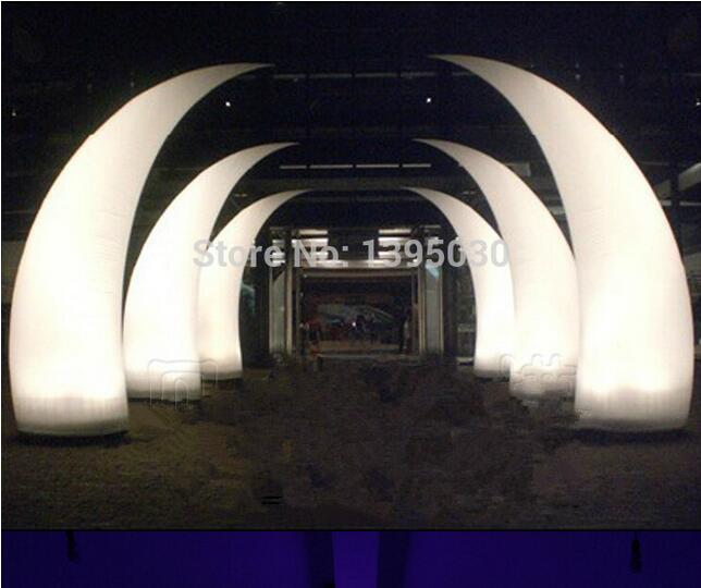 Inflatable tube LED inflatable light with inner blower for hotel celebration dinning room