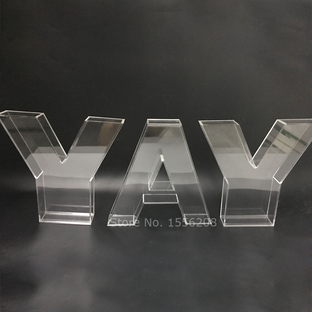 1set 25cm Height Clear Acrylic Fillable Letter English Alphabet Weddin –  Arer Store