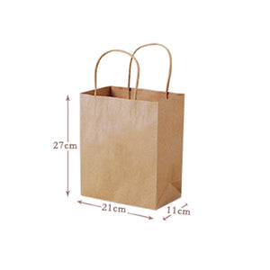 500 Pcs 3 sizes Brown kraft paper bag with handle clothing Bread Candy Buffet Bags food packaging Boutiques bento Custom