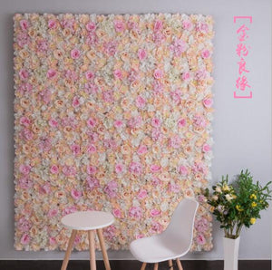 16PCS/lot 40x60cm Silk Rose Flower Champagne Artificial Flower for Wedding Decoration Wall Romantic Wedding Xmas Backdrop Decor