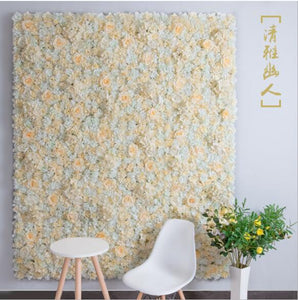 16PCS/lot 40x60cm Silk Rose Flower Champagne Artificial Flower for Wedding Decoration Wall Romantic Wedding Xmas Backdrop Decor