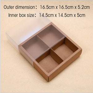 100PCS PVC cupcake boxes Transparent frosted Gift Packaging For wedding Home Party Kraft paper cake box Maccaron baking box