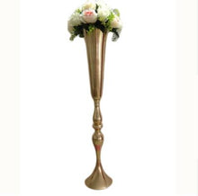 Load image into Gallery viewer, Elegant metal 88 cm Tall Sparking Gold Wedding flower vase Table Centerpieces Wedding decoration 10pcs/lot