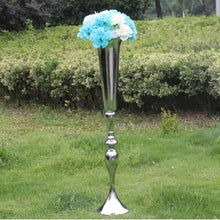 Load image into Gallery viewer, Elegant metal 88 cm Tall Sparking Gold Wedding flower vase Table Centerpieces Wedding decoration 10pcs/lot