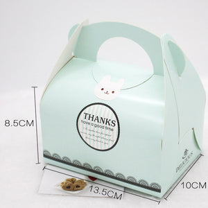 1000 pcs Candy paper box with handle muffin Mousse cake Packaging wedding Home Party birthday Cookies baking Package gift box