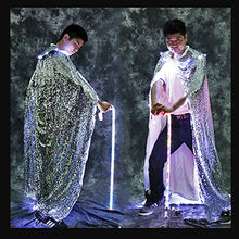 Load image into Gallery viewer, YES LED Sequin Luminescent Cloak Model Champion Queen Flash Cape Beauty Pageant Stage Walk Show  Bar Club Party Halloween Prop