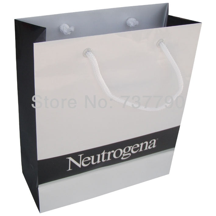 custom printed logo gift paper bag/Recyclable packaging white paper bag 28x40x12cm