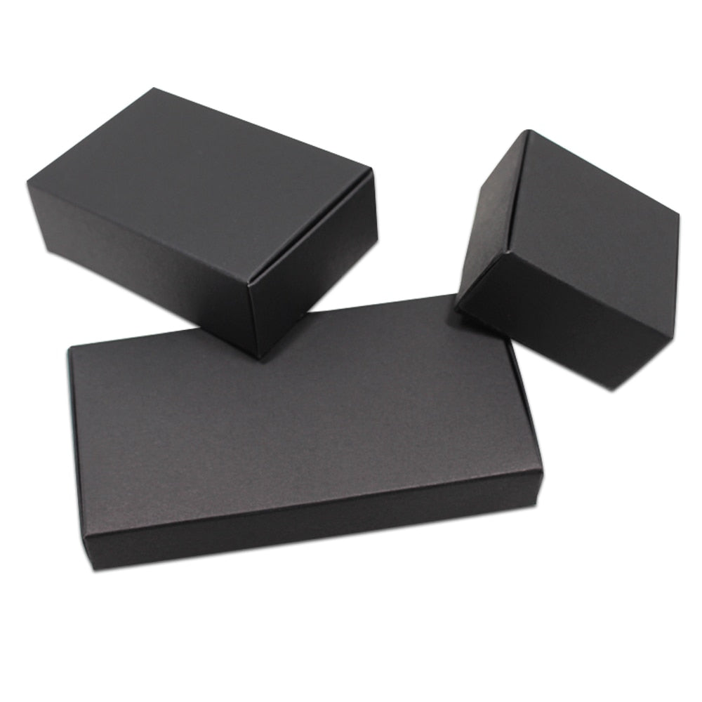 600pcs/lot Black Kraft Paper Packaging Box Jewelry Pearl Candy Handmade Soap For Wedding New Year Party Gift Packing Storing Box