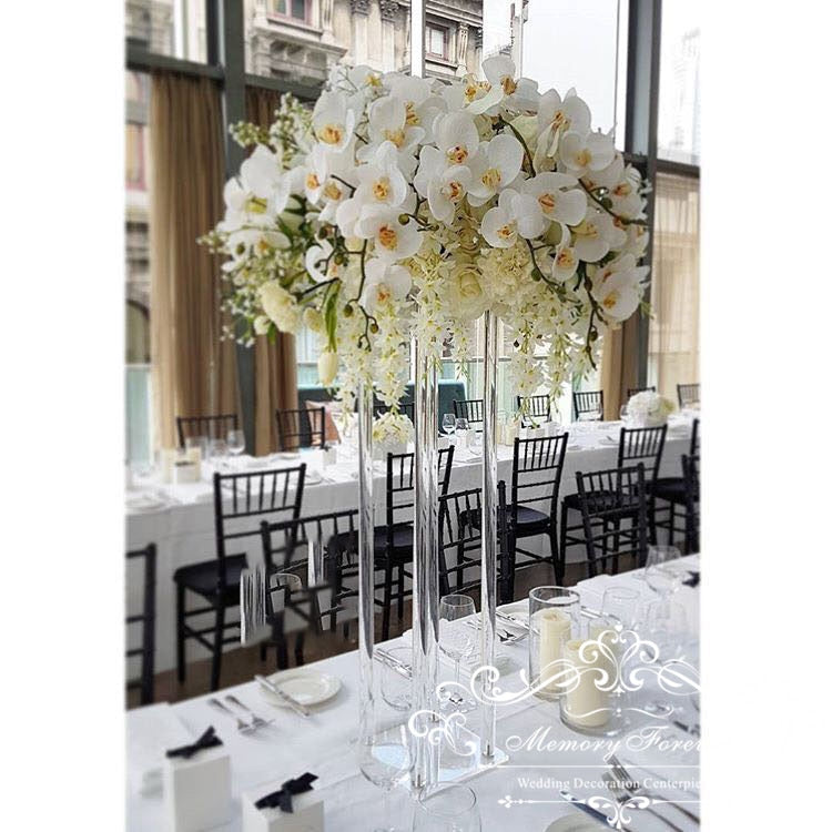 Wedding Decoration Centerpiece Clear Flower Stand Marriage Crystal Acrylic Flower Vase Road Lead Column Pillar Props