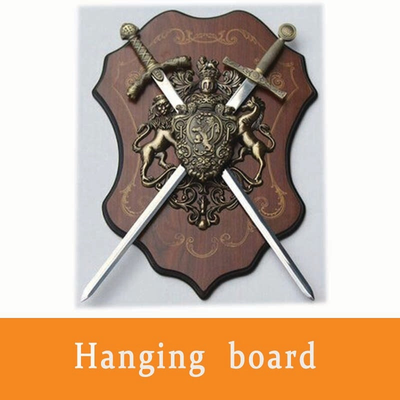 Wood wall hanging board props put on sword to open the lock to survive Game props for escape from mysterious room