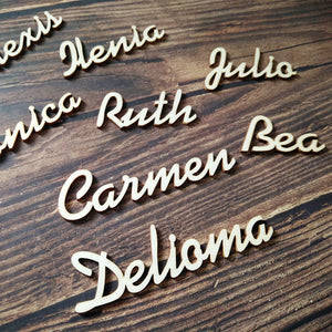 100pcs Personalized Customized Wood Wooden Guest Place Names for Wedding Place Card Bonbonniere Table Decorations Setting Plan