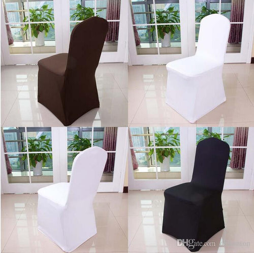 Wolesale hotel  chair cover wedding  pure color with thick white elastic high-end banquet   free shipping