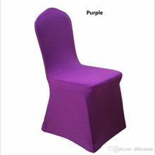 Load image into Gallery viewer, Wolesale hotel  chair cover wedding  pure color with thick white elastic high-end banquet   free shipping