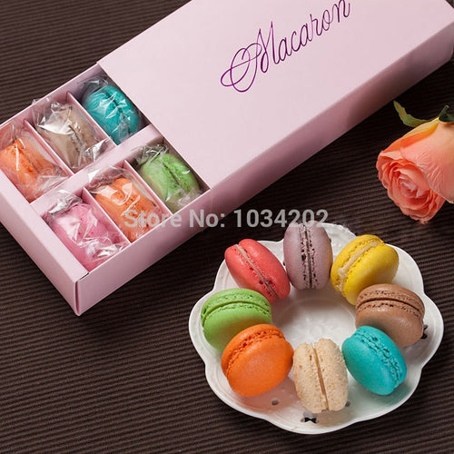 500pcs/lot Macarons box of chocolate packaging box pastry cakes cookie box of 12 tablets