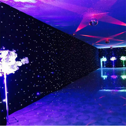 Hot Sale LED Star Curtain Fireproof Cloth Set For Nightclub Stage Wedding Backdrops Centerpieces Supplies Size Customization