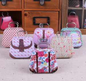 300pcs Mini Handbag Tin Box Home Cable Organizer Storage Box Zakka Wedding Gift Candy Jewelry Container Tea Boxs SN1021