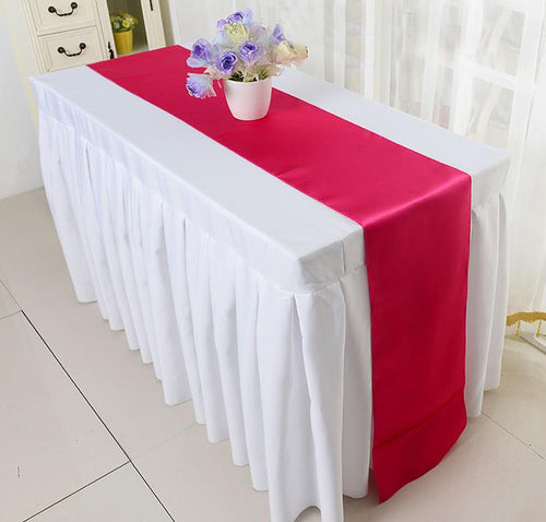 Table Runner Satin Table Runners for Wedding 12X108 inch Satin Ribbon Cloth Table Runner Flag of Wedding Banquet Decoration