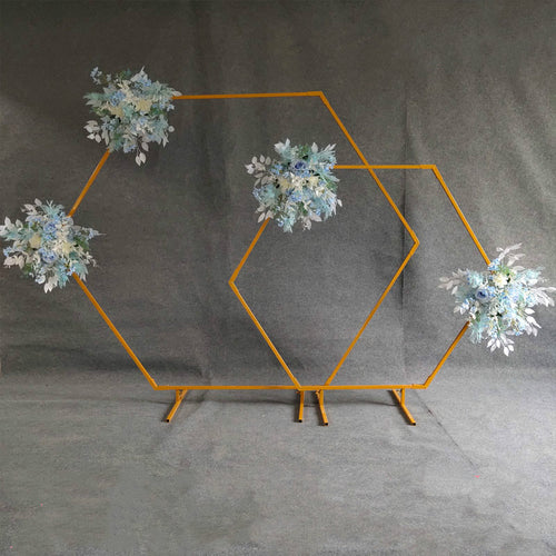 Wedding props hexagonal wrought iron arch frame background decoration wedding stage iron frame wedding birthday party supplies