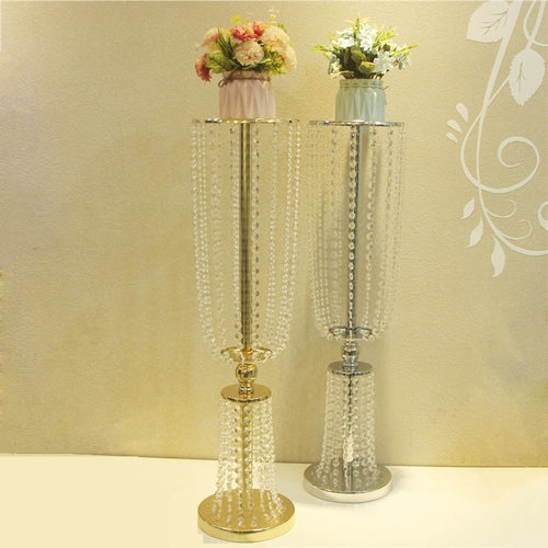 Wedding/Table Centerpiece Flower/Floor Vases Gold Stand Metal 10PCS/5PCS Road Lead Flower Rack for Wedding/Party Decoration G003