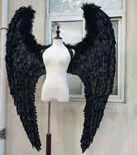 Load image into Gallery viewer, EMS Free shipping New style black white angel wings catwalk stage show props festival fairy wings Window display props