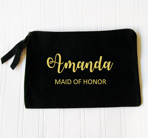 Personalised bride team Gift Make Up comestic Bags Bridesmaid, Maid of Honour Unique Gift for Bridal Party Bags purses