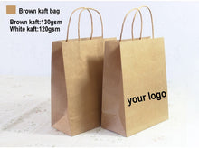 Load image into Gallery viewer, custom printed  logo Recyclable shopping  gift kraft paper bag for packaging 100/1lots