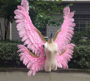 Natural feather handicafts series large size Cute pink angel wings for Auto Show window display beautiful wedding decor props