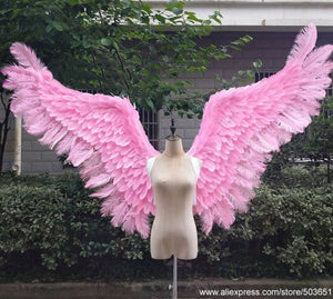 Natural feather handicafts series large size Cute pink angel wings for Auto Show window display beautiful wedding decor props