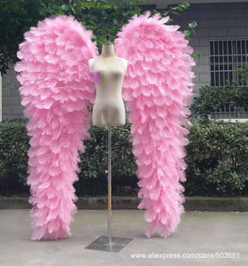 Natural feather handicafts series large size Cute pink angel wings for Auto Show window display beautiful wedding decor props