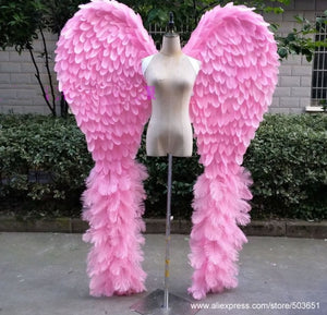 Natural feather handicafts series large size Cute pink angel wings for Auto Show window display beautiful wedding decor props