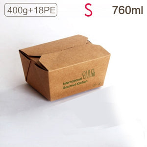 500 Pcs Gourmet kitchen Disposable food containers paper packing box packaging box food for fast food shop restaurant supplier