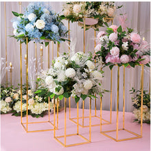 Load image into Gallery viewer, 4PCS Floor Vases Flowers Vase Column Stand Metal Pillar Road Lead Columns Wedding Table Centerpieces Rack Event Party Decoration