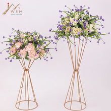 Load image into Gallery viewer, 10PCS Vases Gold/ White Flower Stand 70CM/ 50CM Metal Road Lead Wedding Centerpiece Flowers Rack For Event Party Decoration